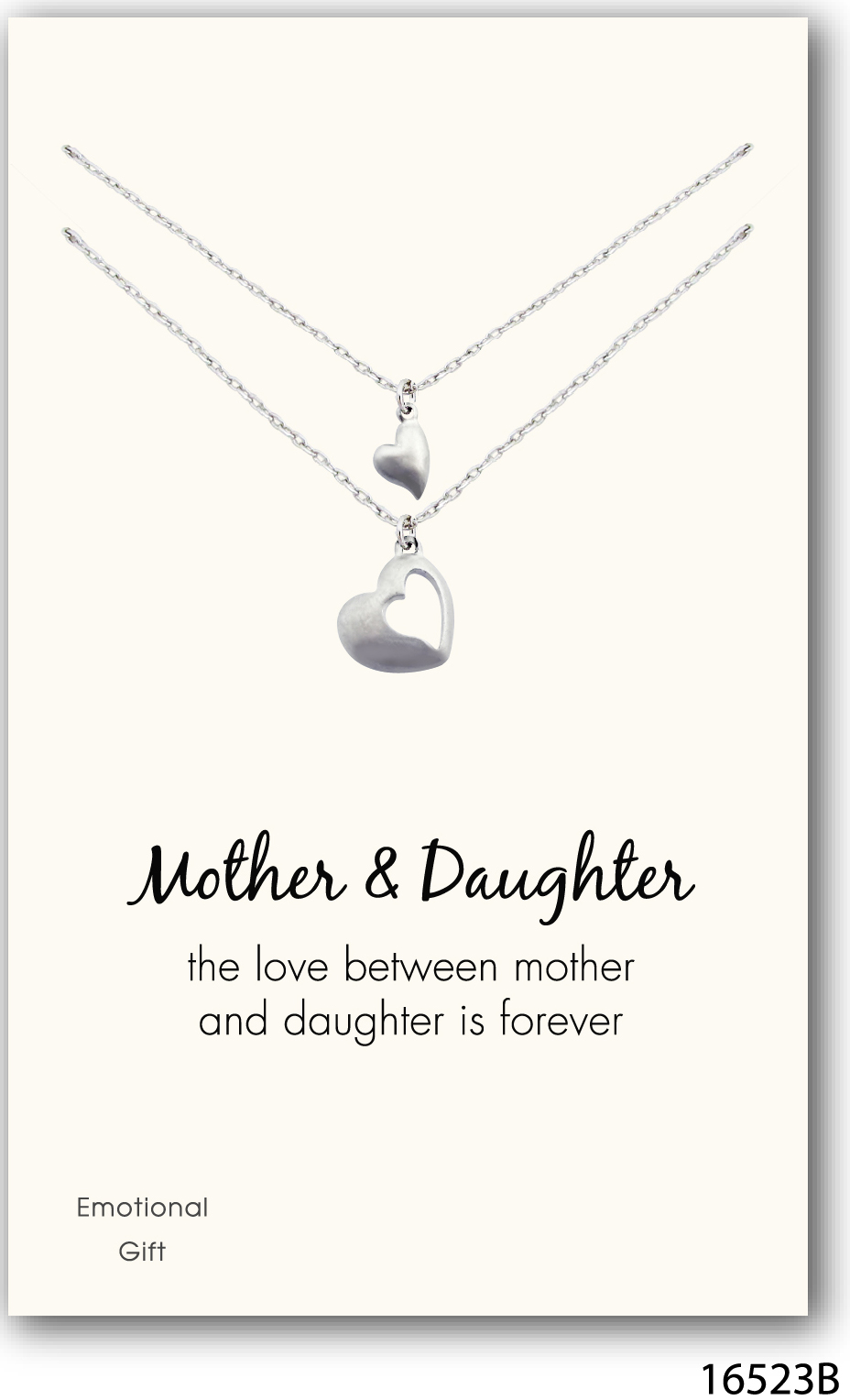 Mother\'s and daughter\'s heart silver pendant